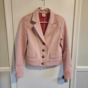CAbi Amelia Knit Blazer Jacket Small Cropped Button Front Corpcore Career